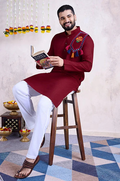 Maroon Color Festival Wear Men&