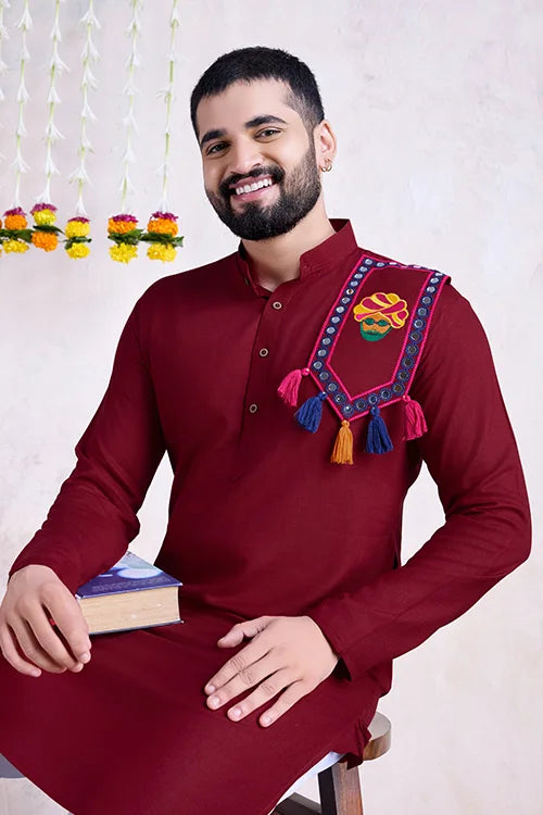Maroon Color Festival Wear Men&