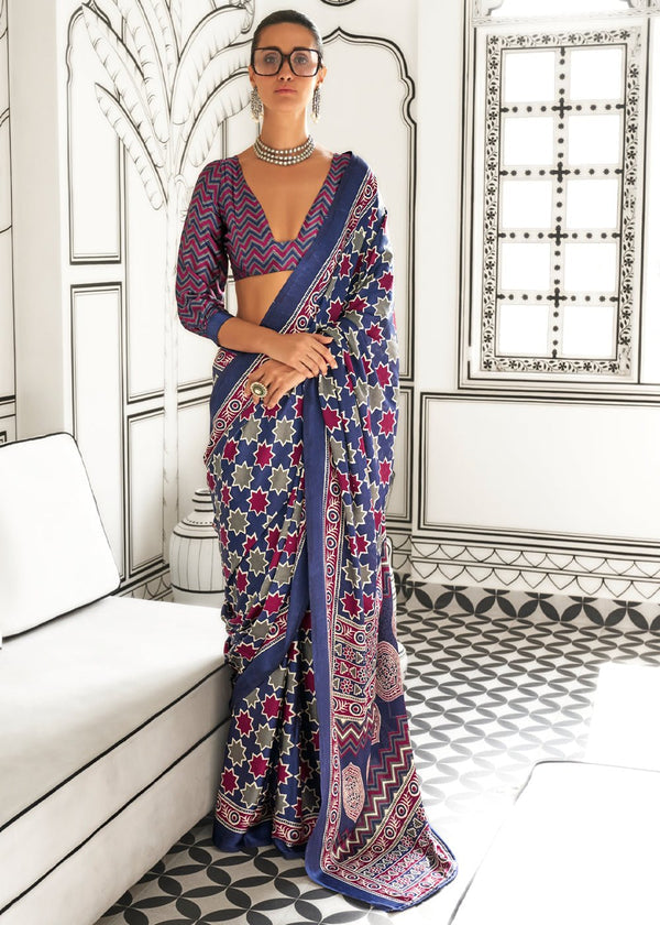 Ajrakh Saree