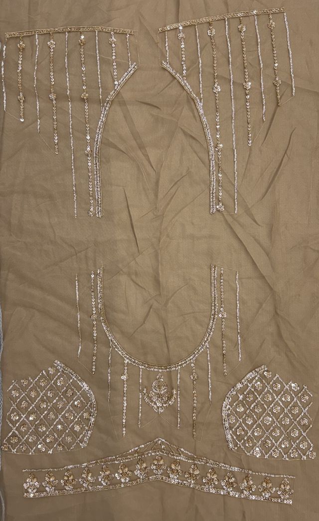 Chiku Pure Heavy Net Motif Handwork Zari Sequins Work Bridal Lehenga Choli