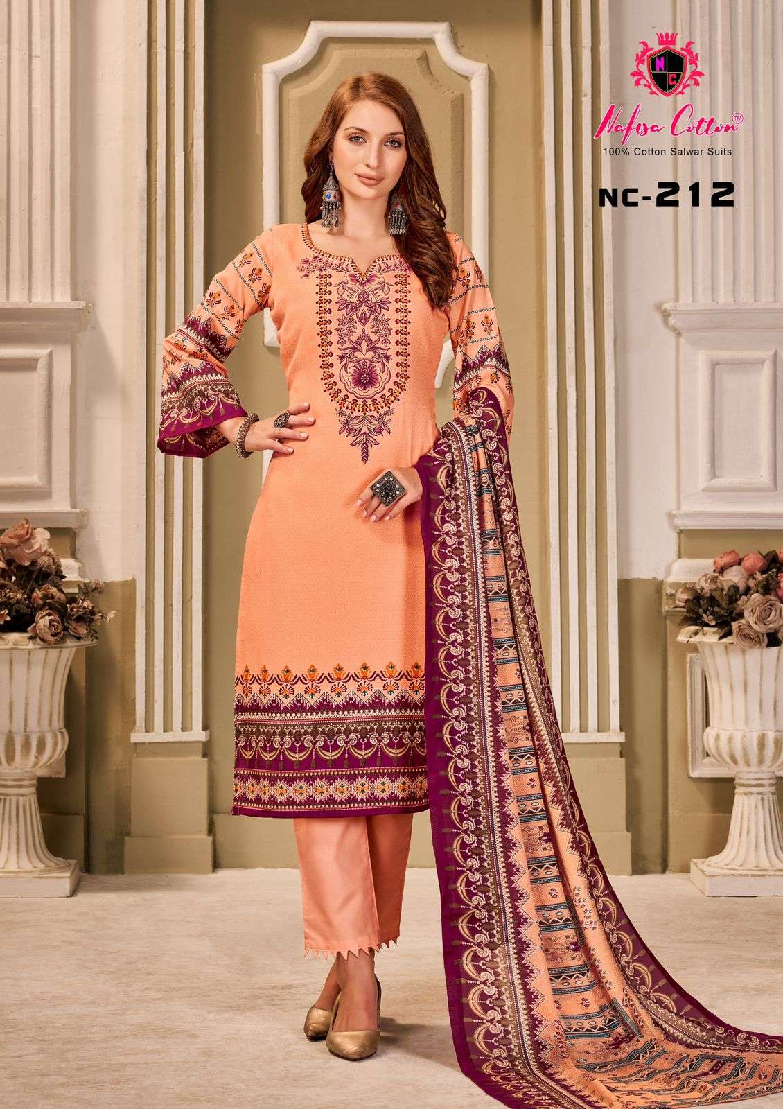 105 Sofiya Karachi Cotton Designer Suit – Shopin Di Apparels