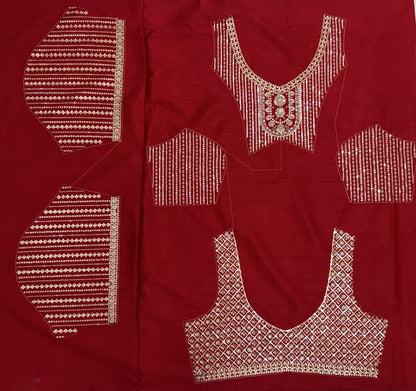 Red Pure Soft Heavy Silk Sequins Embroidery Work Bridal Lehenga 