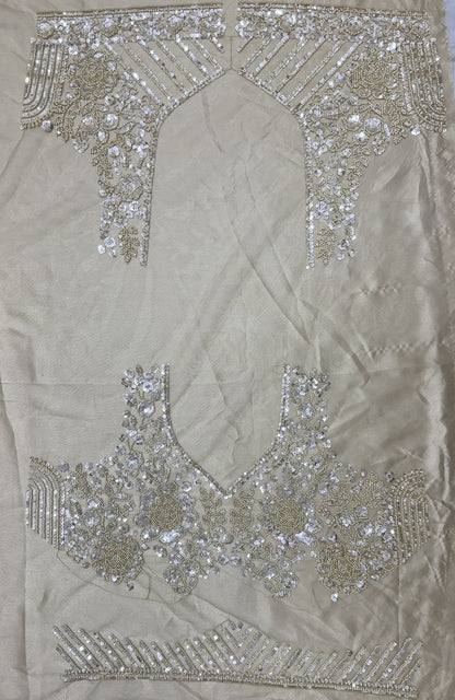 Beige Pure Soft Net Heavy Embroidery Work Bridal Lehenga 