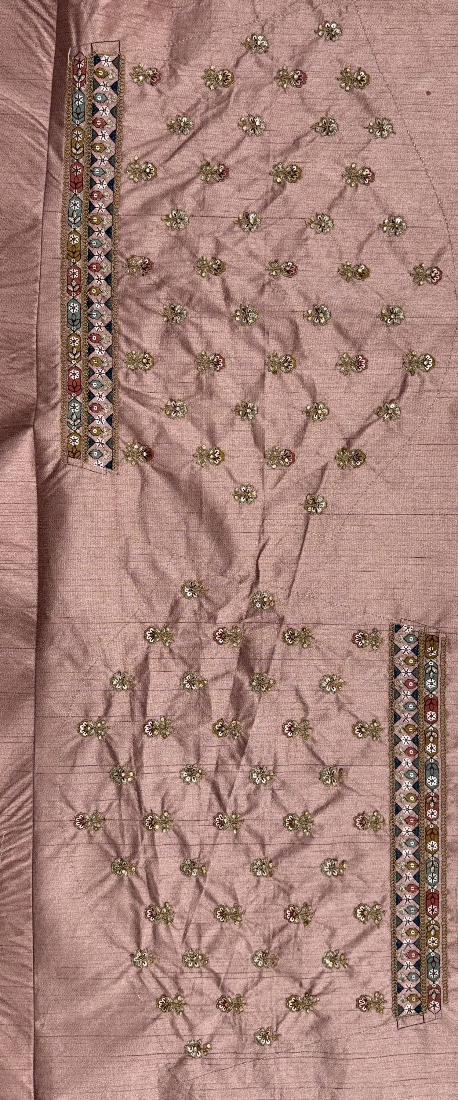 Pink Pure Slubb Silk Premium Dori Embroidery Sequins &amp; Diamond Work Bridal Lehenga Choli
