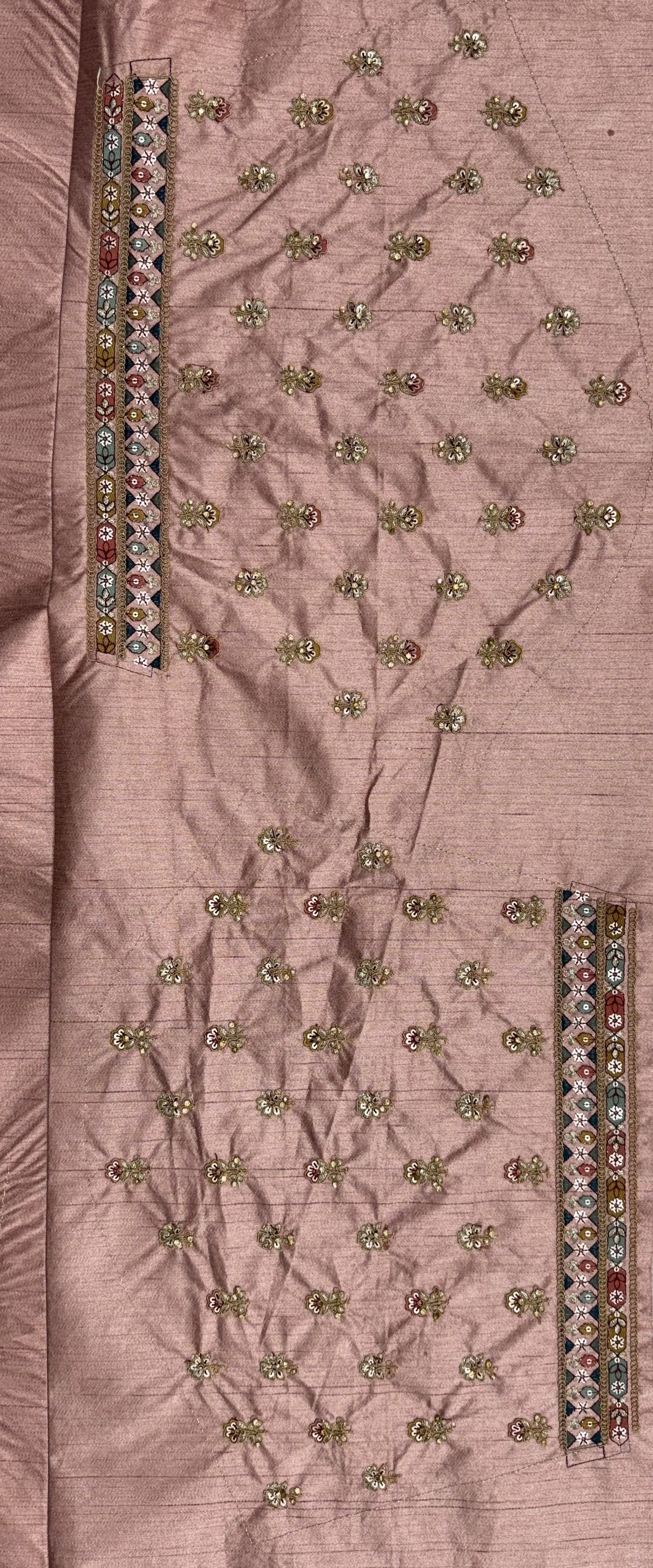 Pink Pure Slubb Silk Premium Dori Embroidery Sequins &amp; Diamond Work Bridal Lehenga Choli