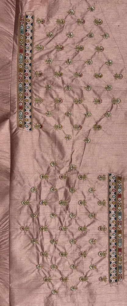 Pink Pure Slubb Silk Premium Dori Embroidery Sequins &amp; Diamond Work Bridal Lehenga Choli