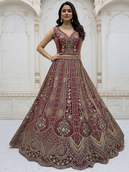 Pink Pure Soft Orgenza Sequins Work Bridal Lehenga Choli Organza Lehenga Choli Anant Tex Exports Pvt.Ltd..