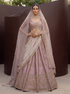 Powder Pink Pure Soft Heavy Silk Sequins Embroidery Work Bridal Lehenga 