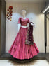 Baby Pink Cotton Silk Chaniya Choli with Grand 10 Meter Flare
