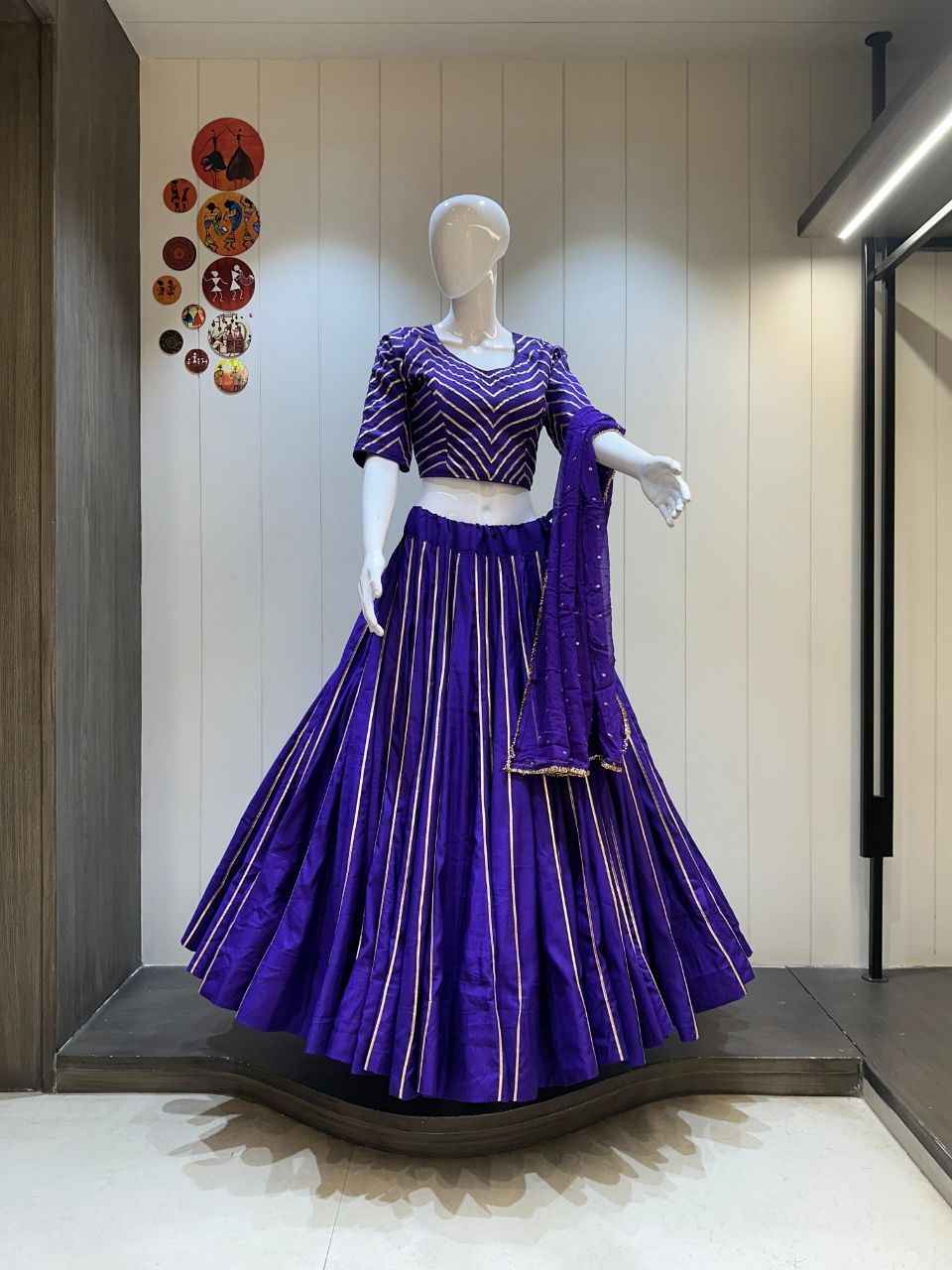 Royal Purple Cotton Silk Chaniya Choli for Women