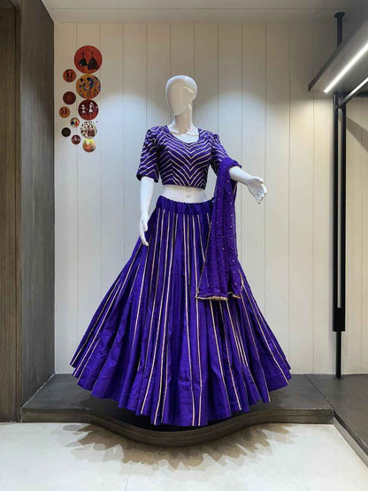 Royal Purple Cotton Silk Chaniya Choli for Women