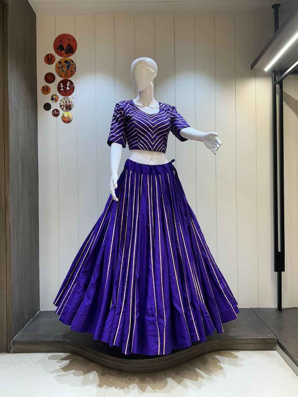 Royal Purple Cotton Silk Chaniya Choli for Women