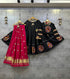 Black Camric Cotton Chaniya Choli with Gamthi Patch Work and Pink Semi Gaji Dupatta