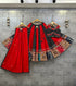 Red and Black Rayon Camric Cotton Chaniya Choli with Aari Work Dupatta
