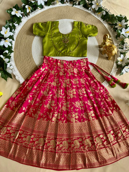 Pure Silk Kids Lehenga Choli