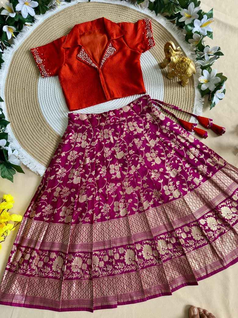 Pure Silk Kids Lehenga Choli