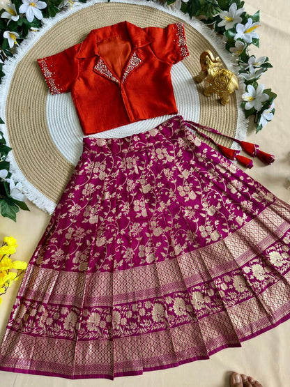 Pure Silk Kids Lehenga Choli