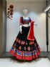 Black & Red Traditional Garba Chaniya Choli with Mirror Work Blouse