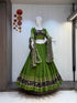 Green & Black Designer Gujarati Chaniya Choli with Heavy Dupatta