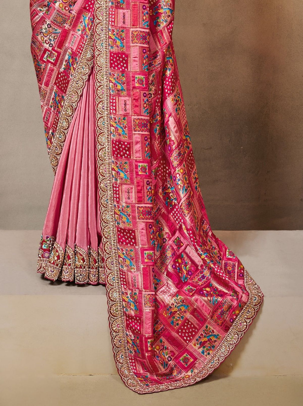 Magenta Pink Premium Gajji Silk Wedding Saree