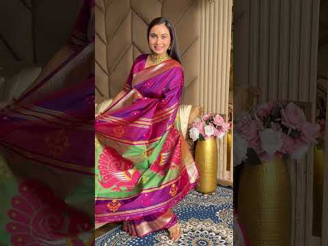 Magenta Soft Silk Ikkat Zari Patola Soft Silk Saree