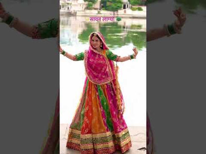 Multi Pure Georgette Lehariya Chunni Rajasthani Chaniya Choli