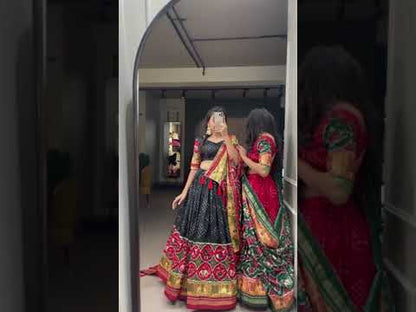 Beautiful Designer Pure Tussar Silk Patola Print Lehenga Choli