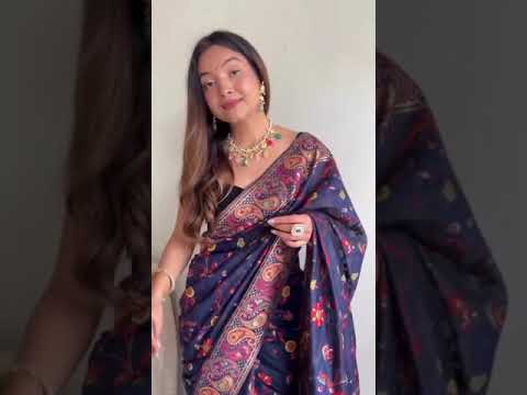 PARTY WEAR KASHMIRI PASMINA KACHI SILK SAREE