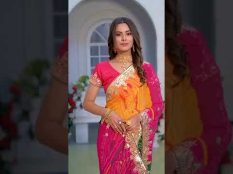 Beautiful Rajasthani Traditional Panchrangi Georgette Saree