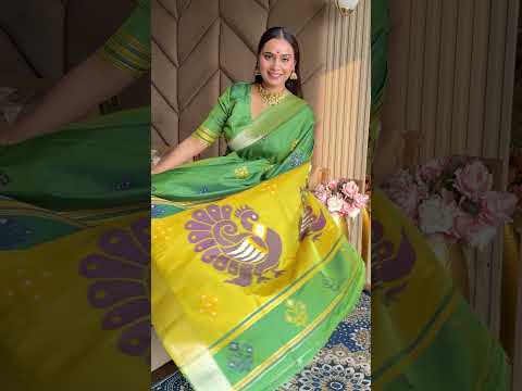 Mehendi Pink Soft Silk Ikkat Zari Patola Soft Silk Saree