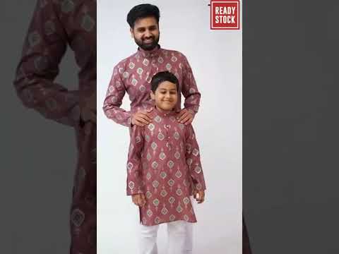 Party Wear Father and Son Combo Kurta Pyjama