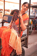 Gajji Lagdi Patrta Silk Saree