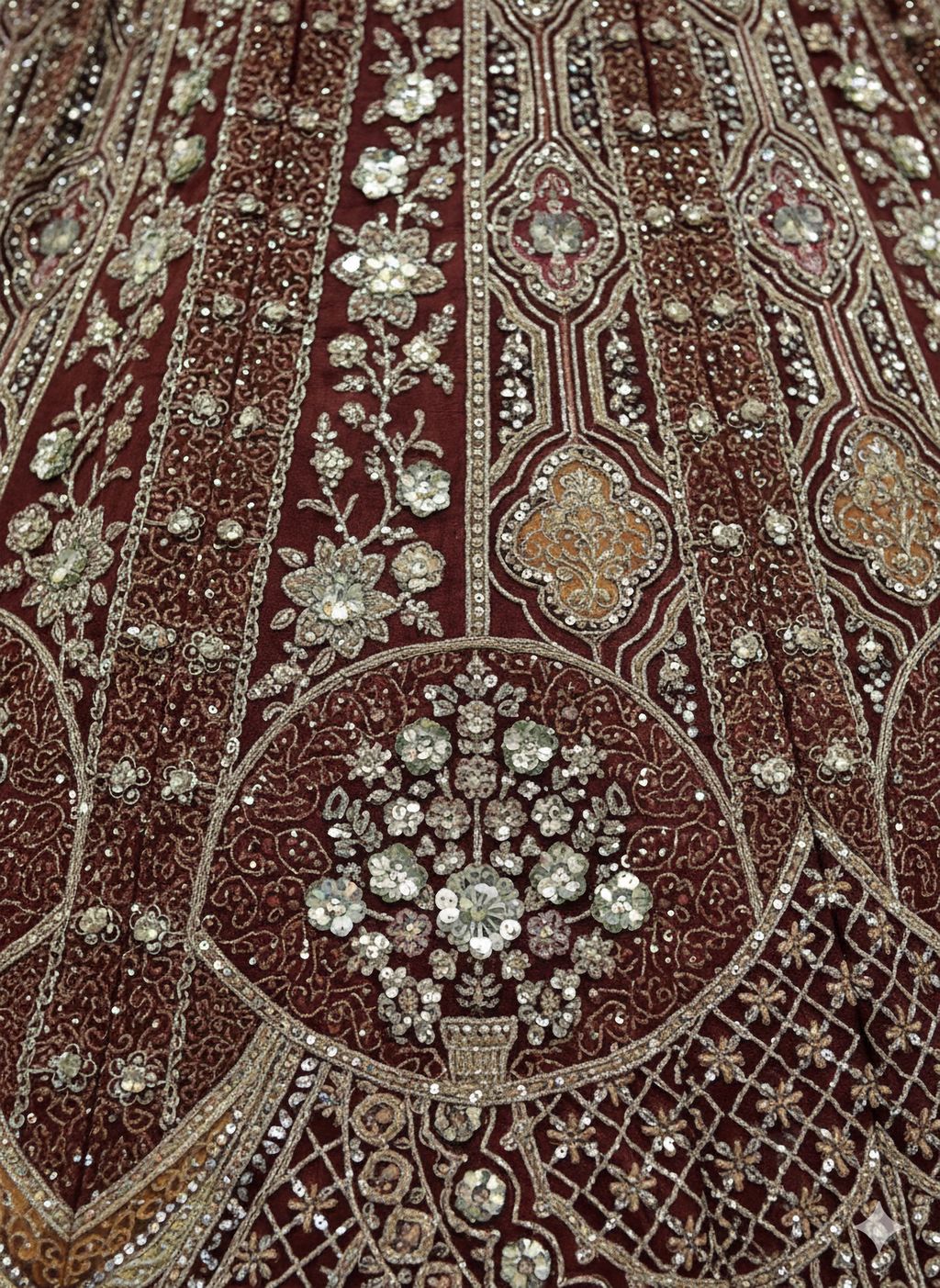 Cinnamon Pure Soft Orgenza Sequins Work Bridal Lehenga Choli