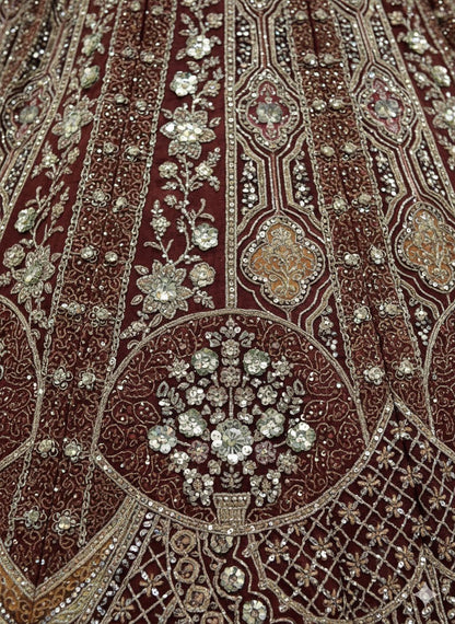 Cinnamon Pure Soft Orgenza Sequins Work Bridal Lehenga Choli Organza Lehenga Choli Anant Tex Exports Pvt.Ltd..