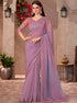 Lavender Pure Georgette Chiffon With Embroidery Sequins Saree 