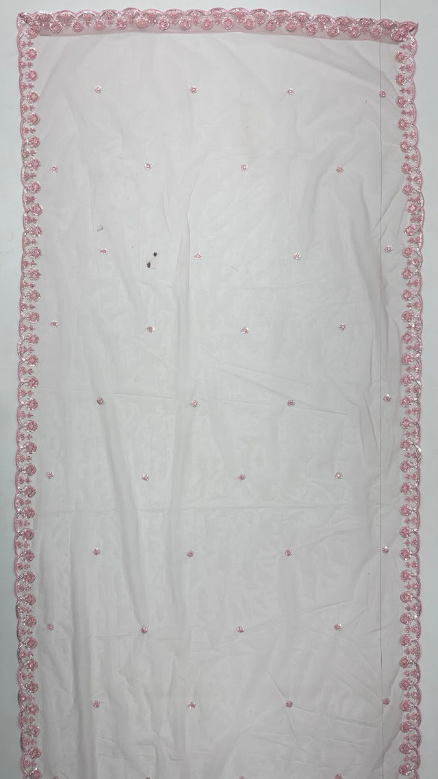 Pink Pure Heavy Net Motif Handwork Zari Sequins Work Bridal Lehenga Choli