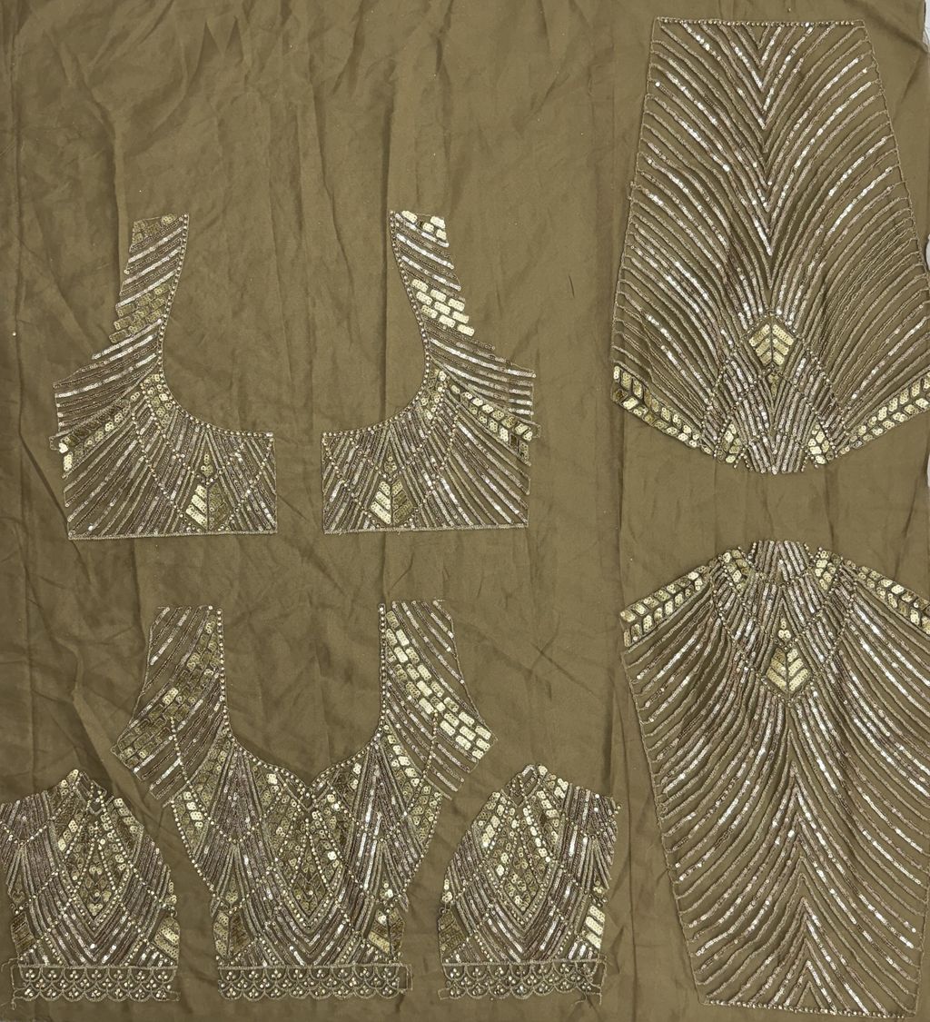 Golden Pure Soft Net Heavy Embroidery Work Bridal Lehenga