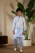 Sky Pure Satin Silk Kids Boy Kurta Pajama With Koti Jacket 