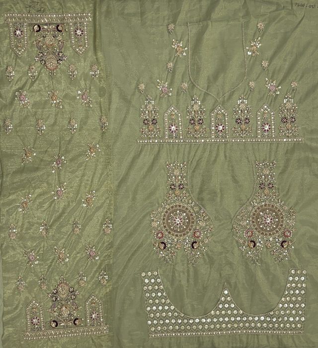 Pista Pure Soft Heavy Net Sequins Embroidery Work Bridal Lehenga 