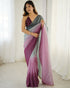 Grey shaded Pure Soft Candy Crush Silk Ready to Wear Saree 