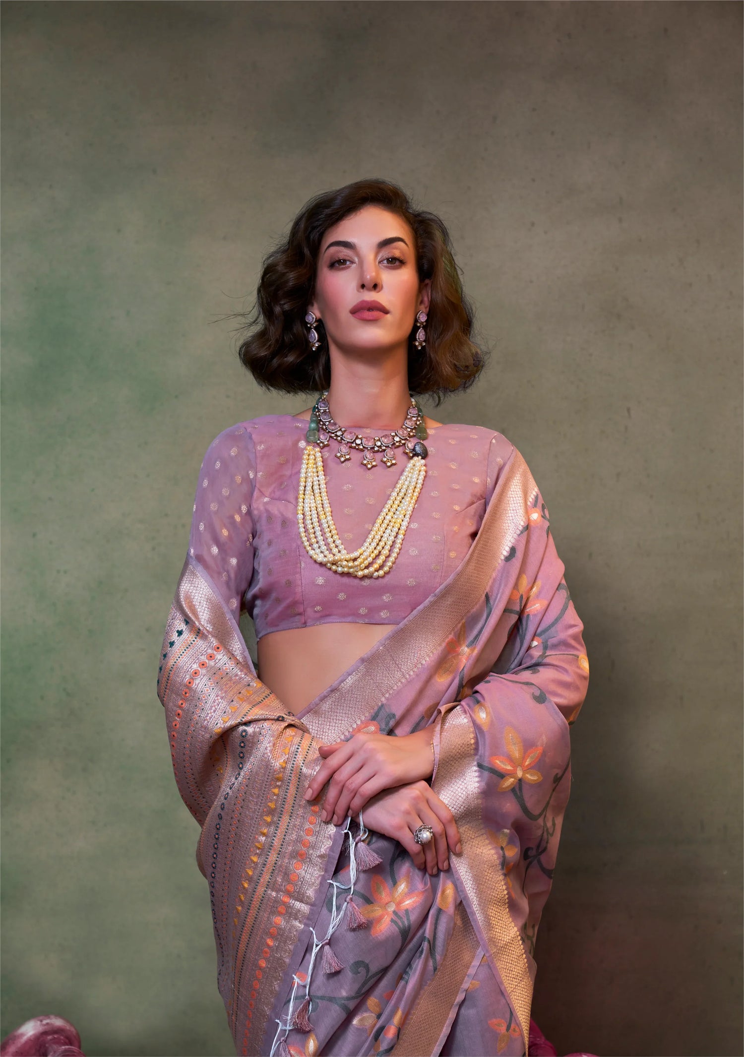 Beautiful Designer Festive Wear Jamadani Handwoven Cotton Saree