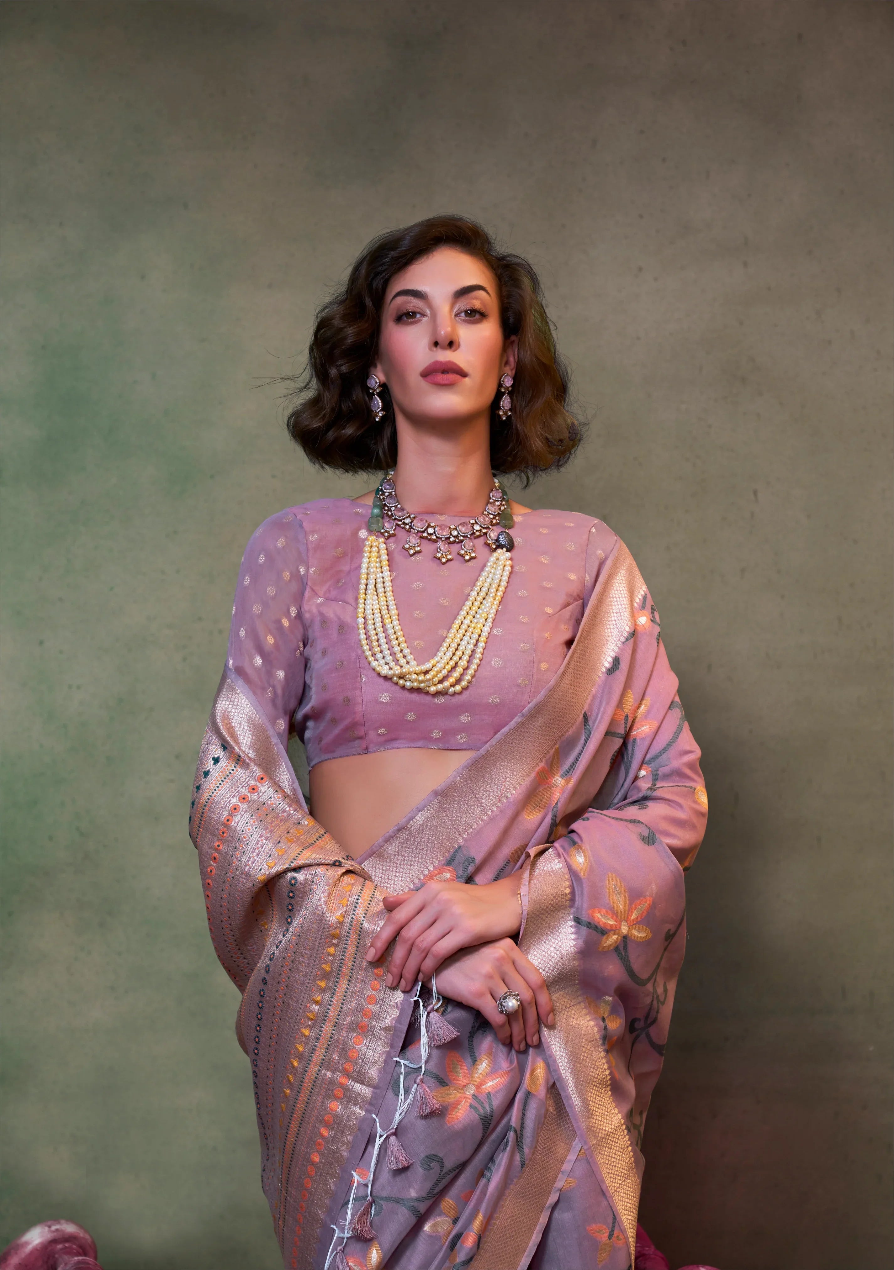 Beautiful Designer Festive Wear Jamadani Handwoven Cotton Saree