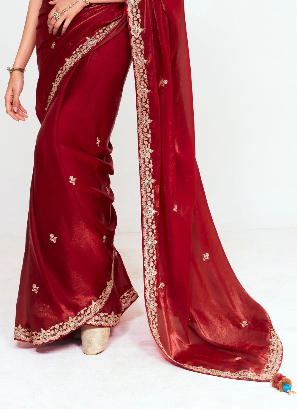 Wine Pure Soft Fancy Febric Party Wear Premium Saree