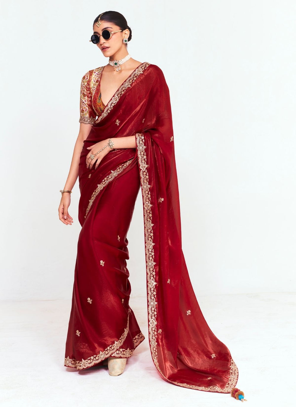 Wine Pure Soft Fancy Febric Party Wear Premium Saree