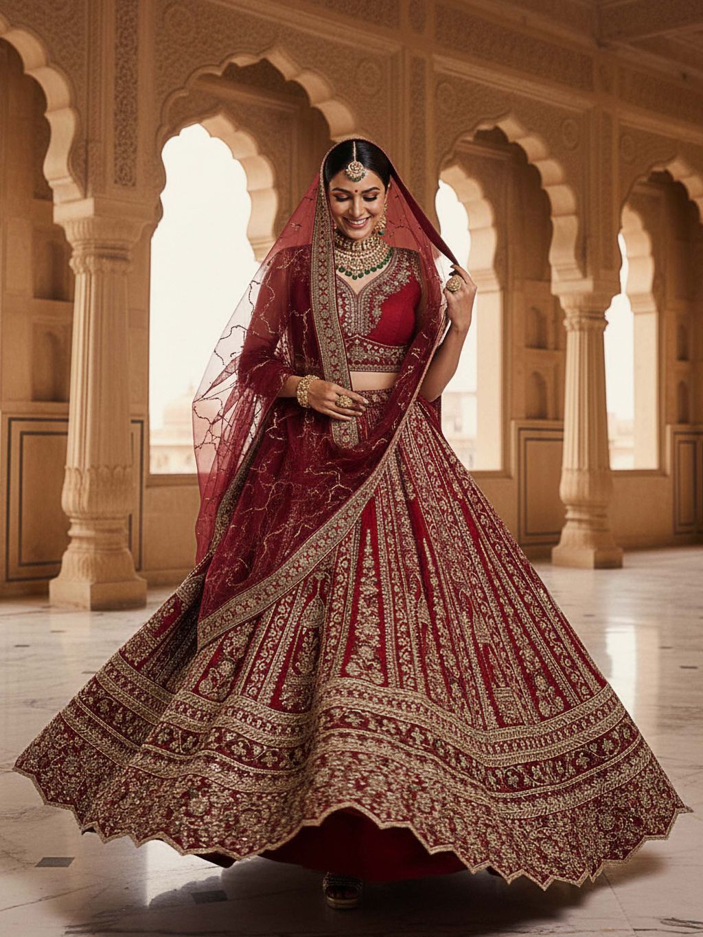 Red Pure Soft Silk Premium Bridal Lehenga Choli Wedding Lehenga Choli Anant Tex Exports Pvt.Ltd..