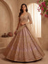 Powder Pink Pure Soft Heavy Net Sequins Embroidery Work Bridal Lehenga Choli 