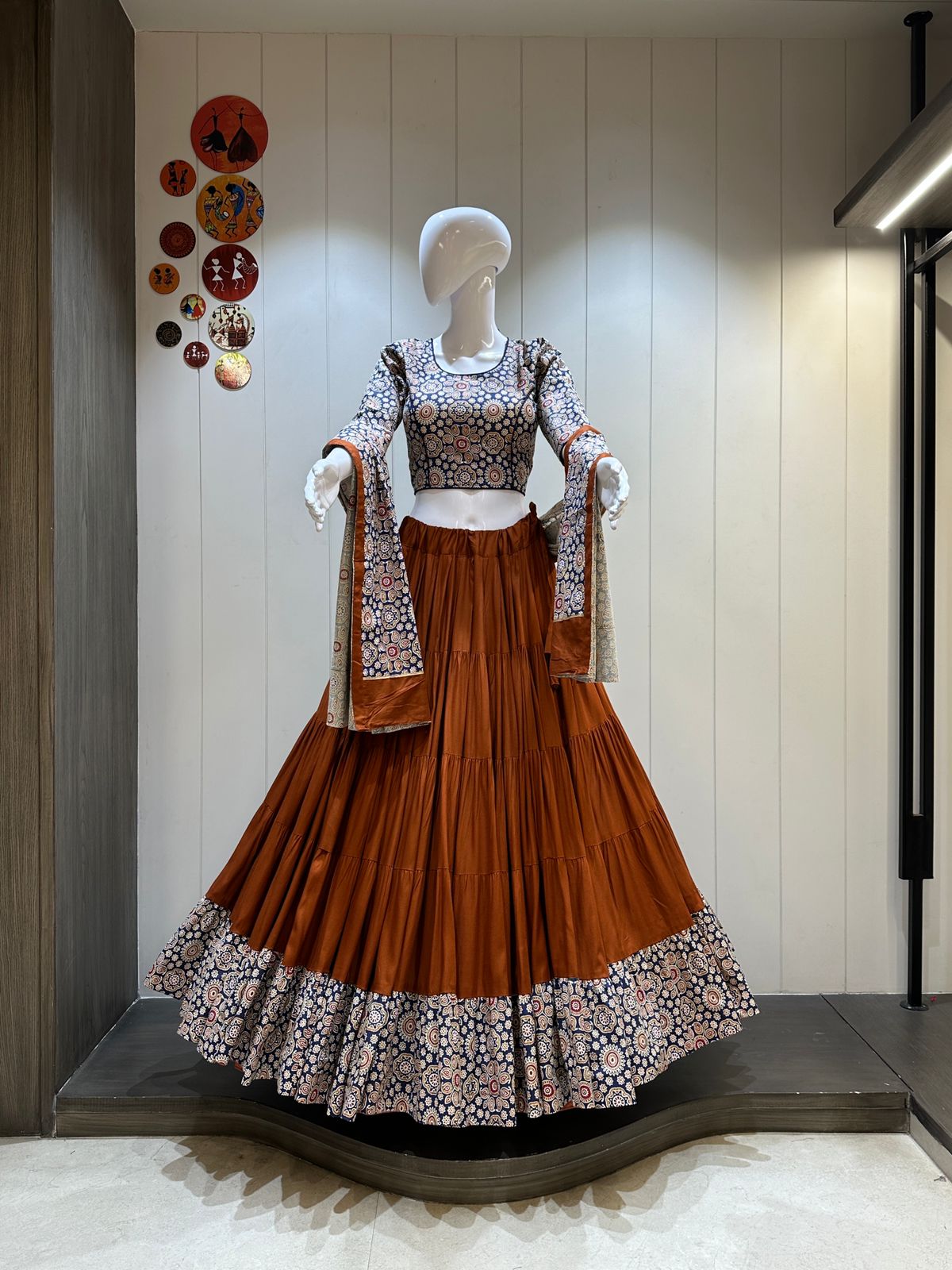 Rayon chaniya choli with heavy flare skirt

