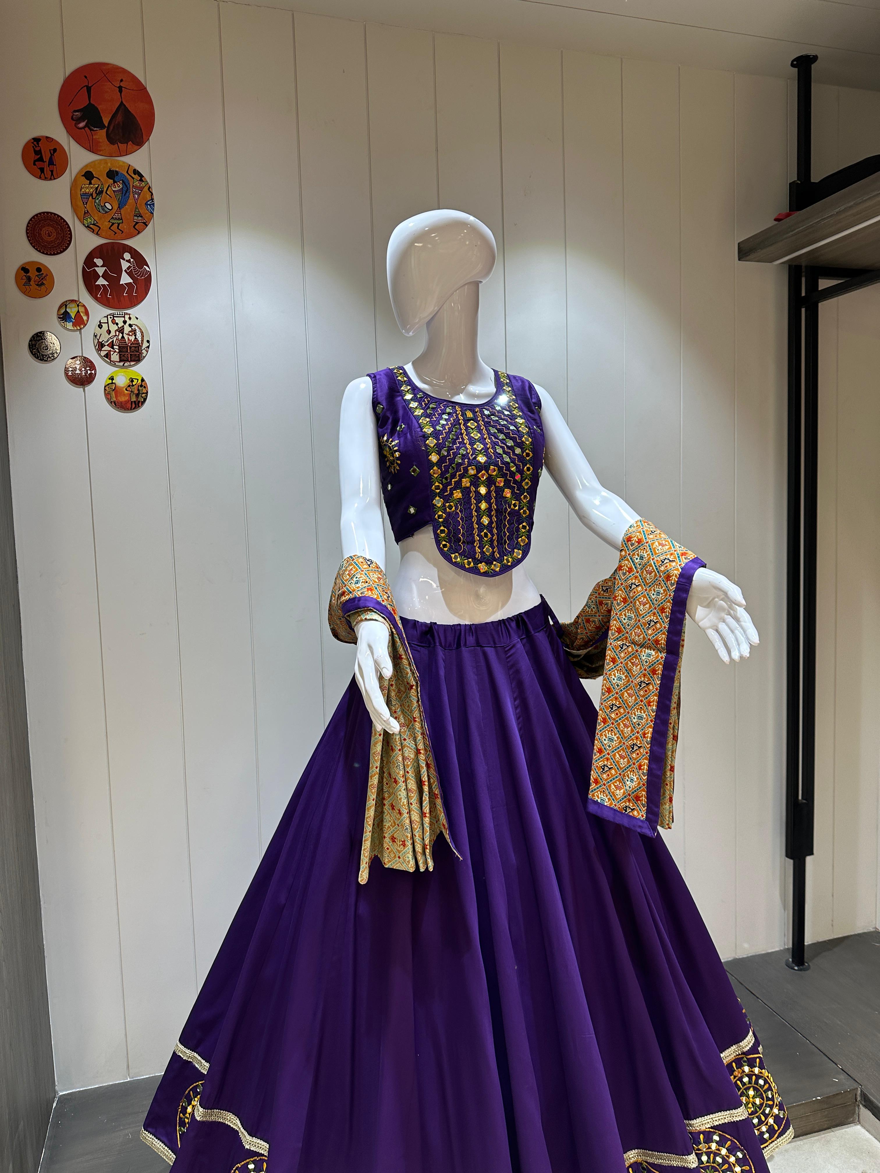 Purple lehenga with Patola print dupatta