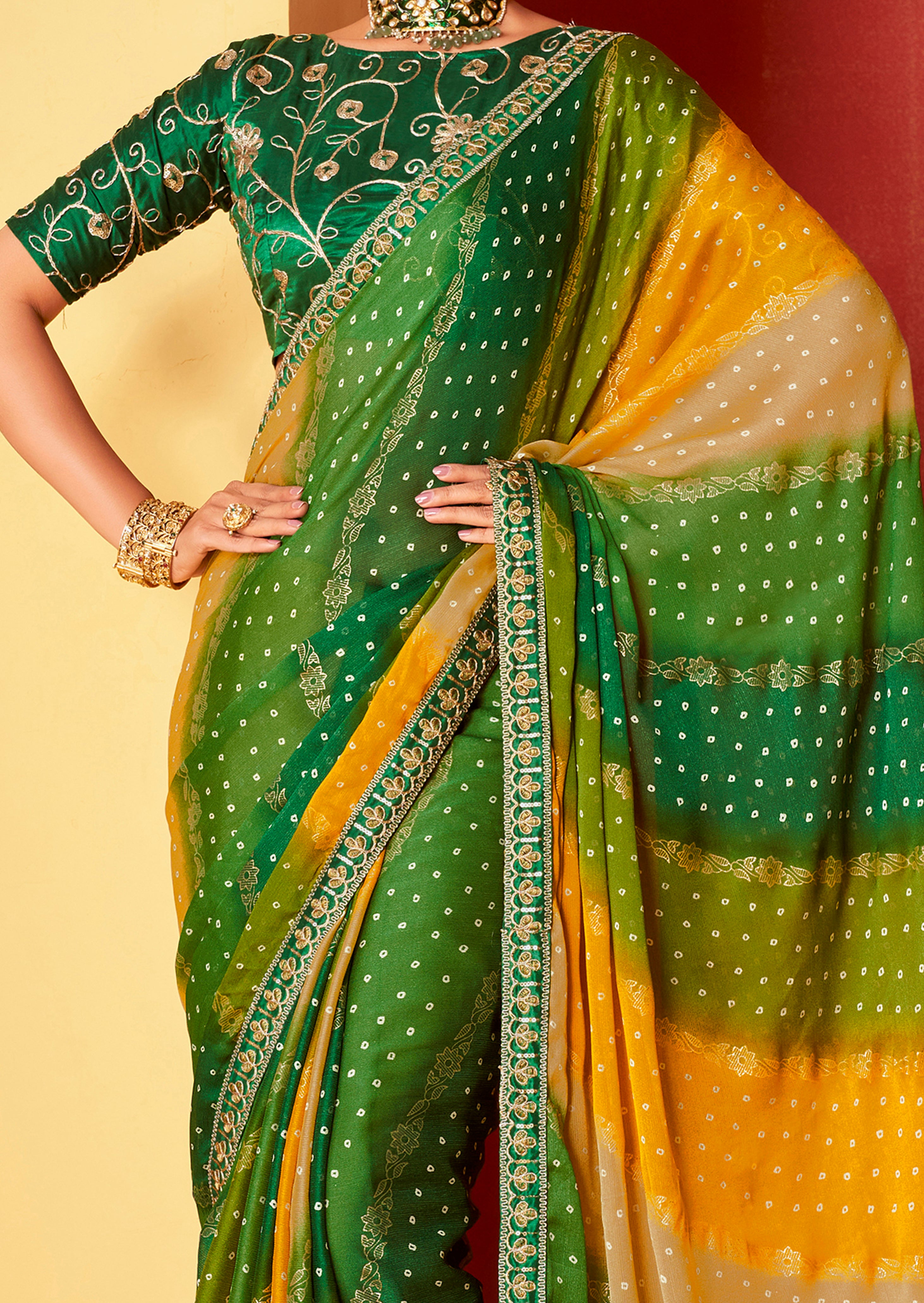 Beautiful Designer Occasion Wear Pure Chiffon Saree