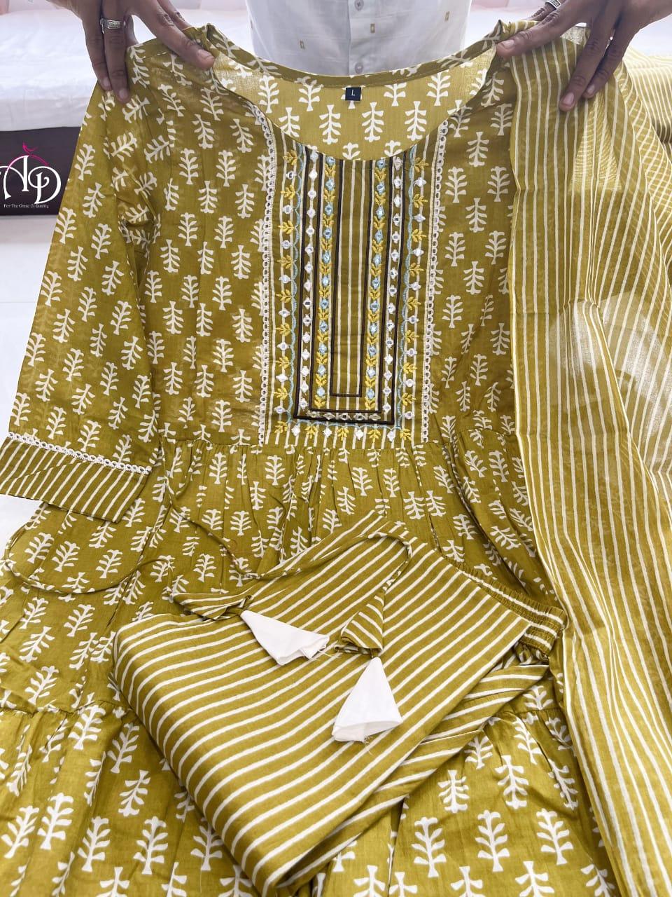 Beautiful Party Wear Cotton Anarkali Suit - Anant Exports